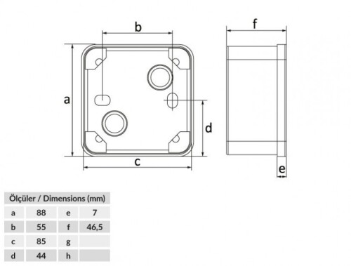 Bemis BB1-0341-0003 Opak Geçme Kapak Plastik Buat (85x85x50) - 2