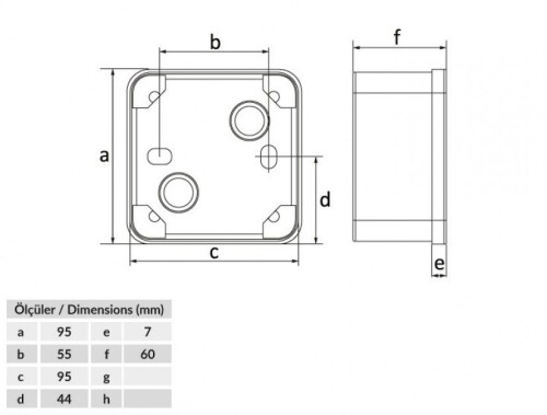 Bemis BB1-0431-0083 Opak Vidalı Kapak IP44 Plastik Buat (95x95x60) - 2