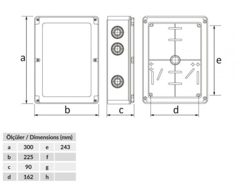 Bemis BB1-0731-0003 Opak Vidalı Kapak IP44 Plastik Buat (210x300x90) - 2