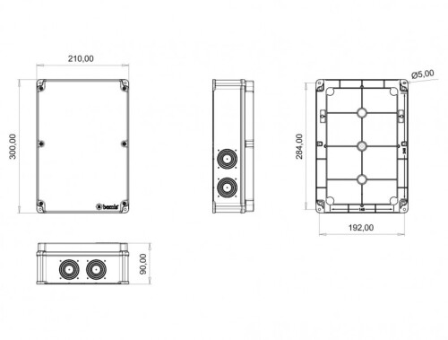 Bemis BB1-0731-0006 Opak Vidalı Kapak IP67 Plastik Buat 210x300x90 - 2