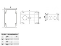 Bemis BB1-0931-0023 Opak Vidalı Kapak IP44 Plastik Buat (120x170x70) - 2