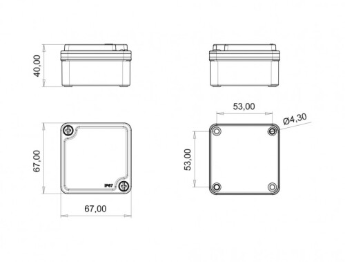 Bemis BB3-2103-1017 Alüminyum Kapak IP67 Alüminyum Buat (65x65x40) - 2