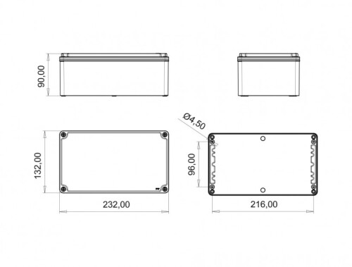 Bemis BB3-2133-1047 Alüminyum Kapak IP67 Alüminyum Buat (130x230x90) - 2