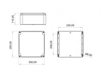 Bemis BB3-2170-1057 Alüminyum Kapak IP67 Alüminyum Buat (250x250x110) (Menteşeli) - 2