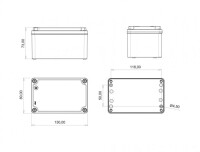 Bemis BB3-2231-0097 Alüminyum Kapak IP67 Alüminyum Buat (80x130x73) - 2