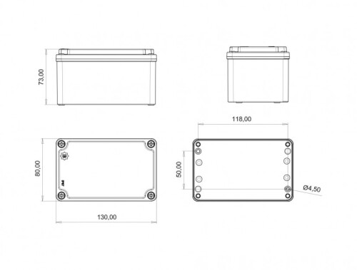 Bemis BB3-2231-0097 Alüminyum Kapak IP67 Alüminyum Buat (80x130x73) - 2