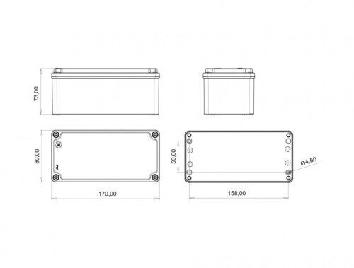 Bemis BB3-2331-0097 Alüminyum Kapak IP67 Alüminyum Buat (80x170x73) - 2