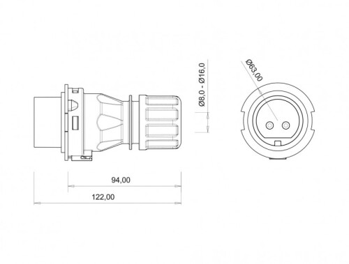 Bemis BC1-1102-2011 CEE Norm IP44 24V Düz Fiş - 2