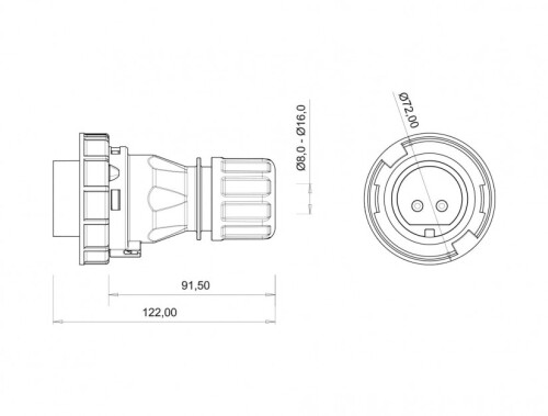 Bemis BC1-1102-7011 CEE Norm IP67 24V Düz Fiş - 2