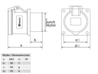 Bemis BC1-1103-2414 CEE Norm IP44 24V Makine Priz (Tek Parça) - 2