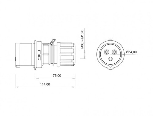 Bemis BC1-1303-2011 CEE Norm IP44 110V-150V Düz Fiş - 2