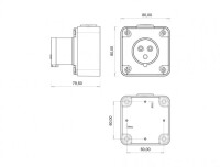 Bemis BC1-1303-2210 CEE Norm IP44 110V-150V Duvar Fiş - 2