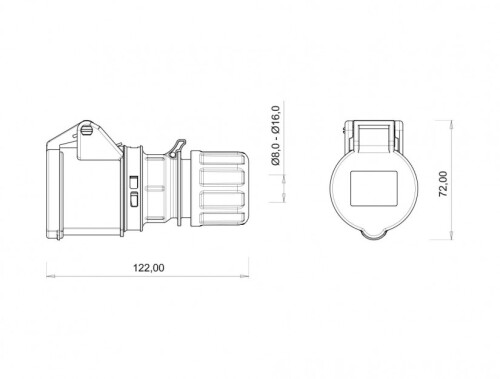 Bemis BC1-1303-2312 CEE Norm IP44 110V-150V Uzatma Priz - 2