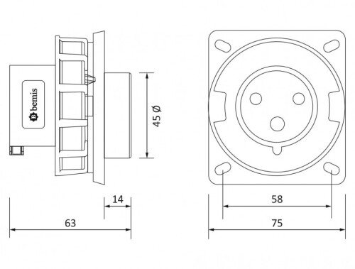 Bemis BC1-1303-7114 CEE Norm IP67 110V-150V Makine Fişi - 2