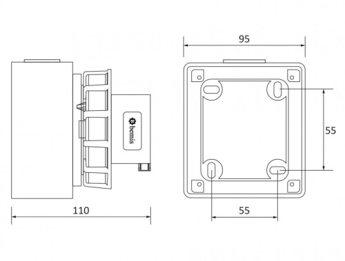 Bemis BC1-1303-7210 CEE Norm IP67 110V-150V Duvar Fiş - 2