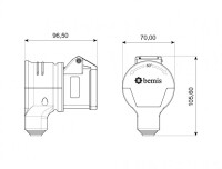 Bemis BC1-1402-2870 3/16A. 220V. Döner Priz - 2