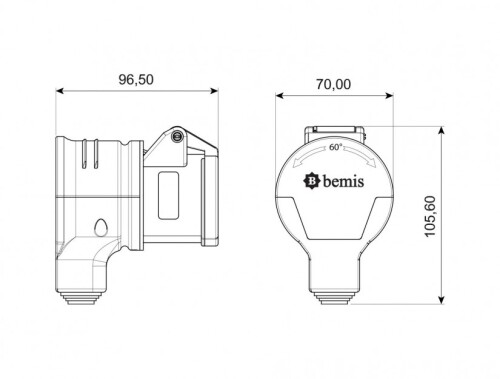 Bemis BC1-1402-2870 3/16A. 220V. Döner Priz - 2