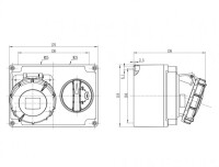 Bemis BC1-1403-7560 CEE Norm IP67 3/16A İnterlock Düz Duvar Priz - 2