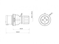 Bemis BC1-1504-2011 CEE Norm IP44 380V-450V Düz Fiş - 2