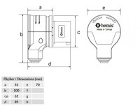 Bemis BC1-1504-2130 CEE Norm IP44 380V-450V 90° Eğik Döner Fiş - 2