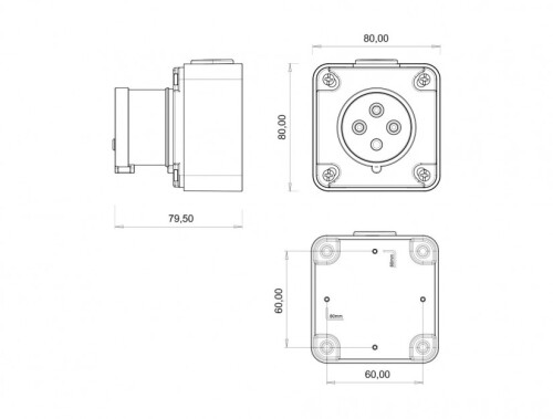 Bemis BC1-1504-2210 CEE Norm IP44 380V-450V Duvar Fiş - 2