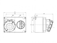 Bemis BC1-1504-7560 CEE Norm IP67 4/16A İnterlock Düz Duvar Priz - 2