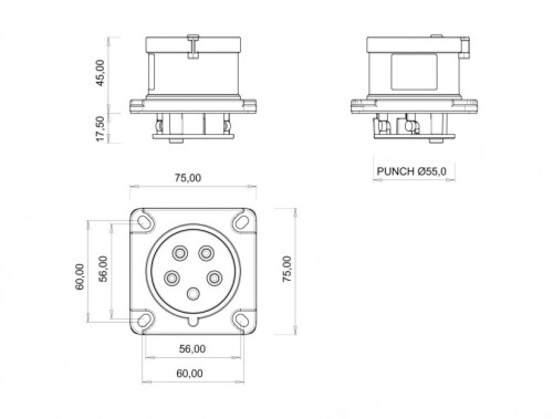 Bemis BC1-1505-2114 CEE Norm IP44 5/16A Makine Fişi - 2