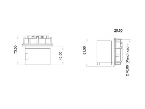 Bemis BC1-1505-2140 CEE Norm IP44 5/16A Somunlu Fiş - 2