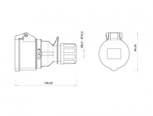 Bemis BC1-1505-2312 CEE Norm IP44 5/16A Uzatma Priz - 2