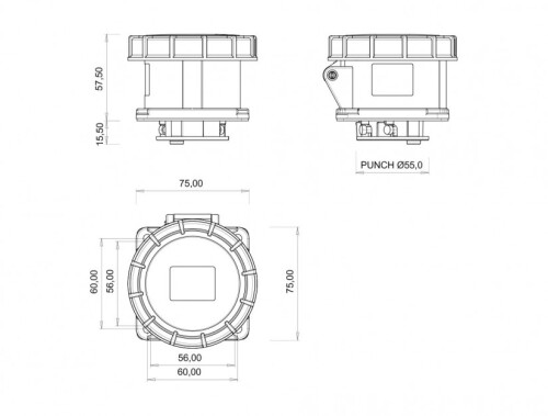 Bemis BC1-1505-7413 CEE Norm IP67 5/16A Makine Priz (75x75) - 2