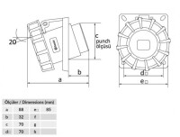 Bemis BC1-1505-7420 CEE Norm IP67 5/16A 45° Eğik Makine Priz - 2