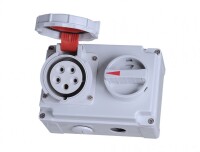 Bemis BC1-1505-7560 CEE Norm IP67 5/16A İnterlock Düz Duvar Priz - 1