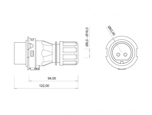 Bemis BC1-3102-2011 CEE Norm IP44 32A Düz Fiş - 2