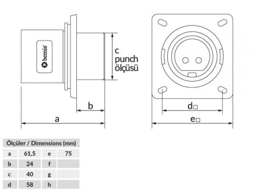 Bemis BC1-3102-2114 CEE Norm IP44 32A Makine Fişi - 2