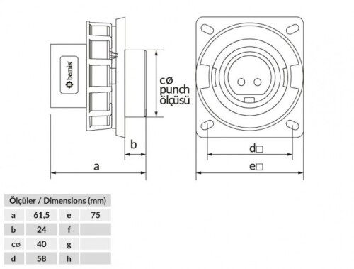 Bemis BC1-3102-7114 CEE Norm IP67 32A Makine Fişi - 2