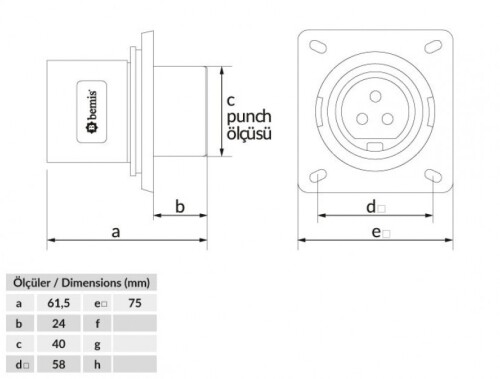 Bemis BC1-3103-2114 CEE Norm IP44 32A Makine Fişi - 2