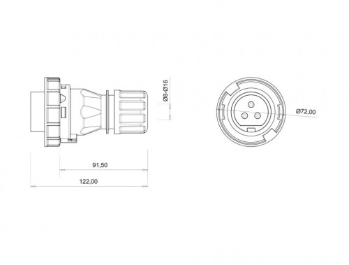 Bemis BC1-3103-7011 CEE Norm IP67 32A Düz Fiş - 2