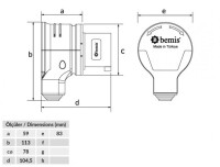 Bemis BC1-3303-2130 CEE Norm IP44 3/32A 90° Eğik Döner Fiş - 2