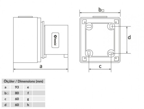 Bemis BC1-3303-2210 CEE Norm IP44 3/32A Duvar Fiş - 2