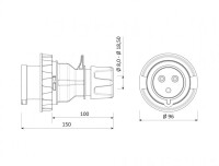 Bemis BC1-3303-7011 CEE Norm IP67 3/32A Düz Fiş - 2