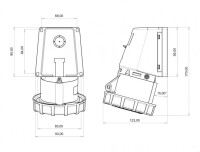 Bemis BC1-3303-7535 CEE Norm IP67 3/32A 90° Eğik Duvar Priz - 2