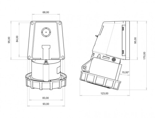 Bemis BC1-3303-7535 CEE Norm IP67 3/32A 90° Eğik Duvar Priz - 2