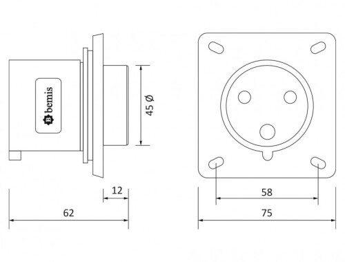 Bemis BC1-3403-2114 CEE Norm IP44 32A Makine Fişi - 2