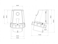 Bemis BC1-3403-7236 CEE Norm IP67 32A 90° Eğik Duvar Fiş - 2