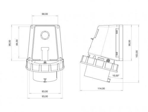 Bemis BC1-3403-7236 CEE Norm IP67 32A 90° Eğik Duvar Fiş - 2