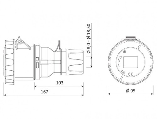 Bemis BC1-3403-7312 CEE Norm IP67 32A Uzatma Priz - 2