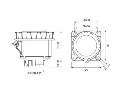 Bemis BC1-3403-7413 CEE Norm IP67 32A Makine Priz - 2