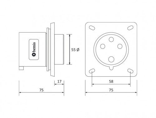 Bemis BC1-3504-2114 CEE Norm IP44 32A Makine Fişi - 2