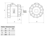 Bemis BC1-3504-7440 CEE Norm IP67 32A Somunlu Priz - 2