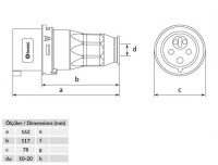 Bemis BC1-3505-2050 CEE Norm IP44 32A Enversör Düz Fiş - 2